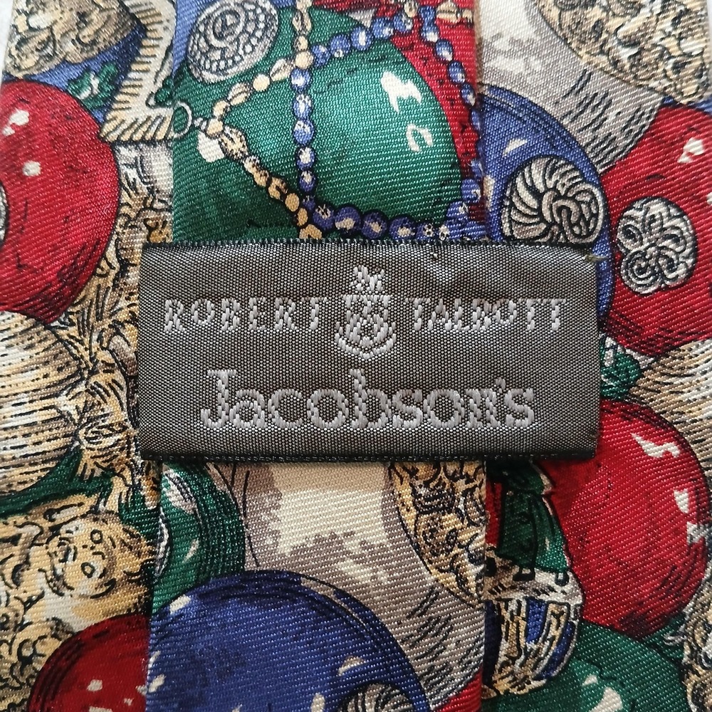 Vintage Robert Talbott Silk Tie Mens Christmas Ornaments Holiday Made USA 90s - Picture 2 of 7